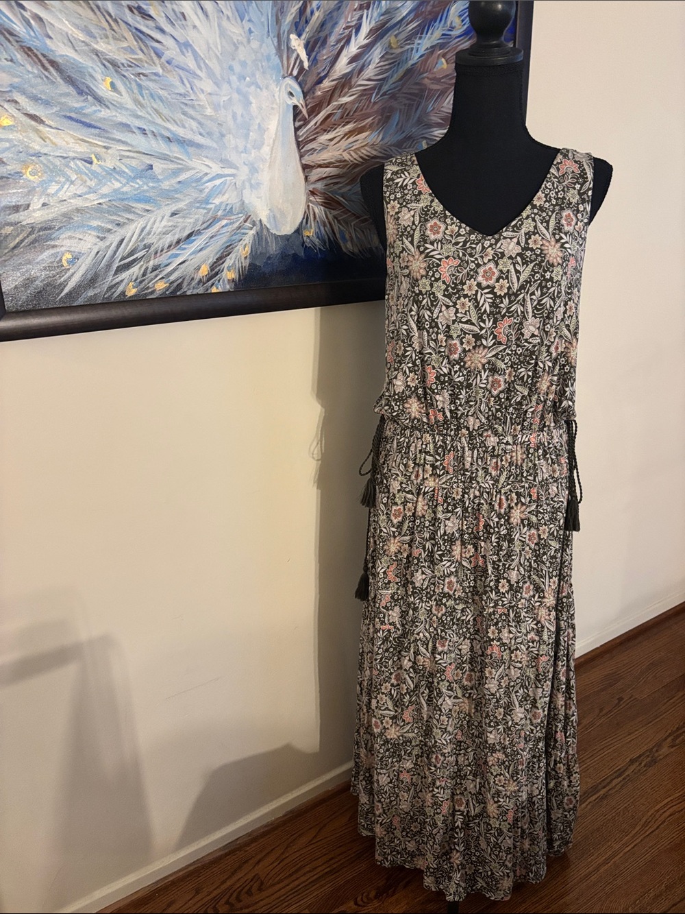 J Jill Paisley Tank Maxi Dress M Cottagecore